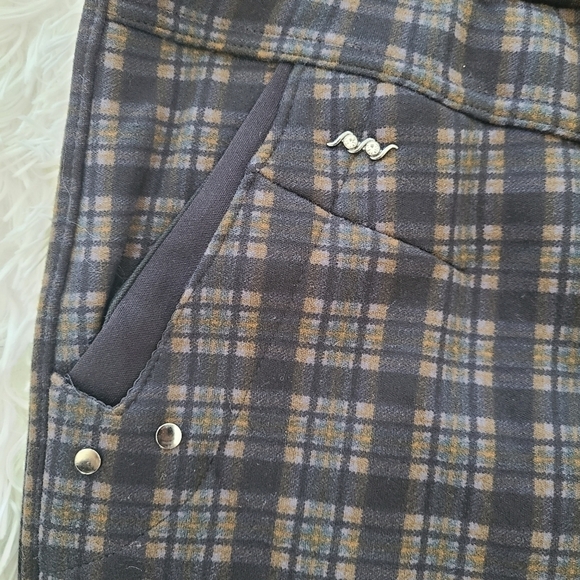 TRÏBE PULL On Check Print Fleece Lined Pants Size S/M NWT - Picture 4 of 8